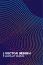 Abstract gradient wave lines or sound flyer, music festival poster, graphic design